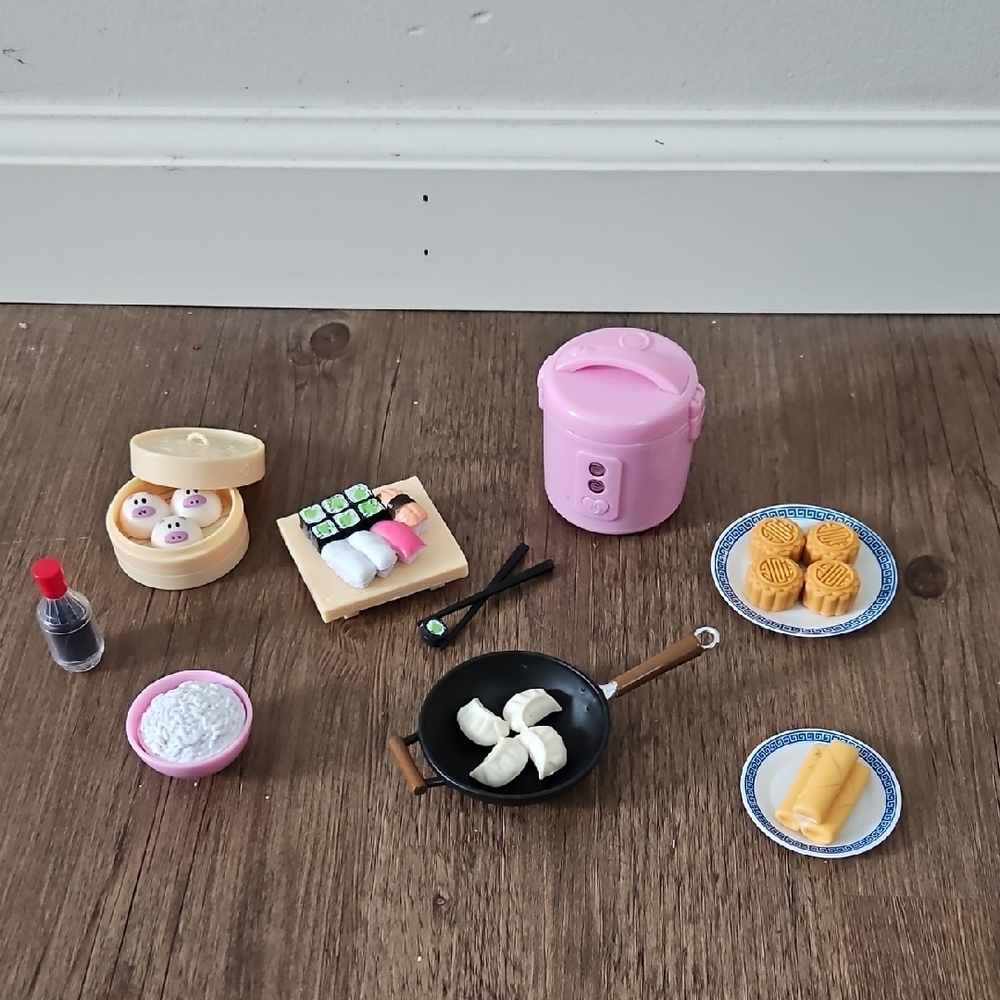 Our Generation Miniature Kitchen Set with Pink Rice Cooker